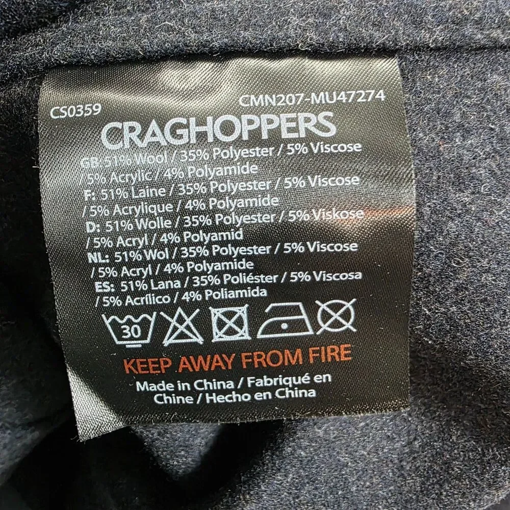 Craghoppers Fleece Jacket Men's Gray Shacket Pockets Shirt Size Medium